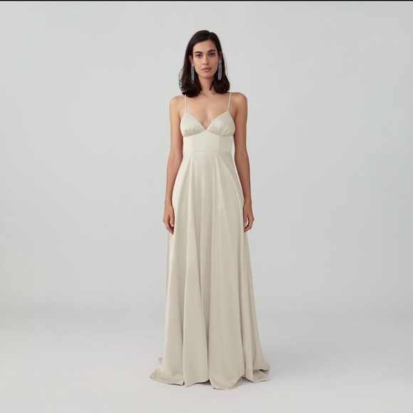 Fame and Partners Strappy Tri Cup Gown champagne Fame and Partners Strappy Tri Cup Gown champagne